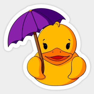 Rainy Day Umbrella Rubber Duck Sticker